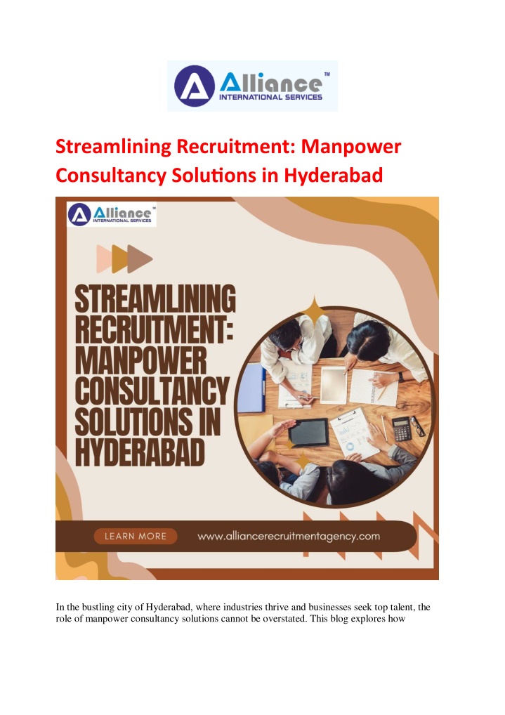 streamlining recruitment manpower consultancy n.w
