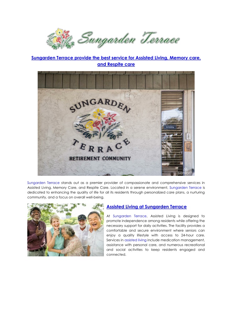 sungarden terrace provide the best service n.w