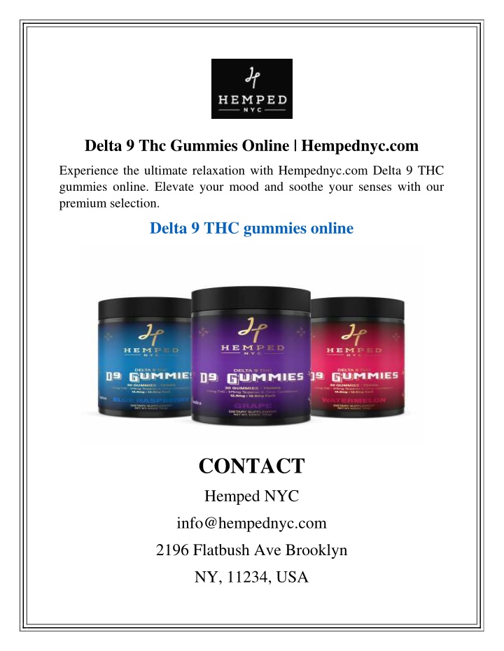 delta 9 thc gummies online hempednyc com n.w