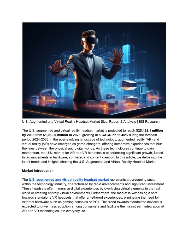 u s augmented and virtual reality headset market n.w