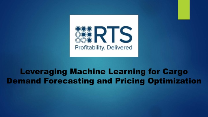 leveraging machine learning for cargo demand n.w
