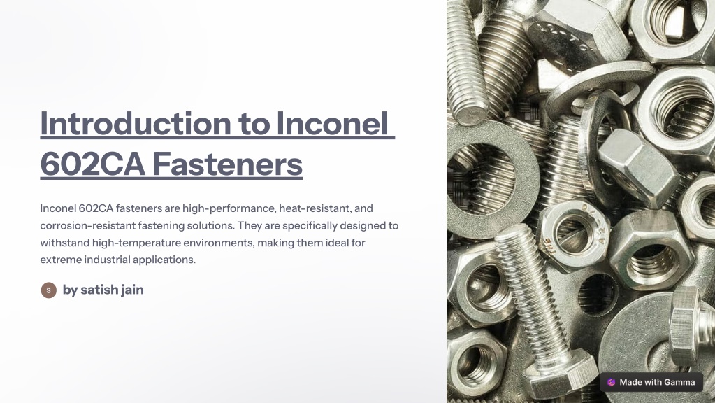introduction to inconel 602ca fasteners l.w