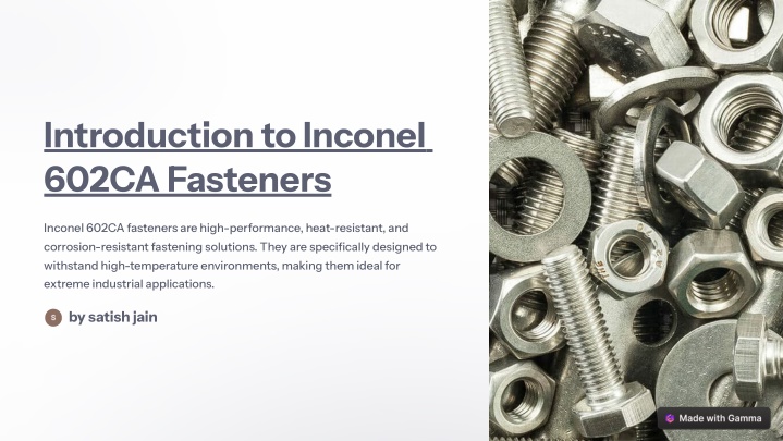 introduction to inconel 602ca fasteners n.w