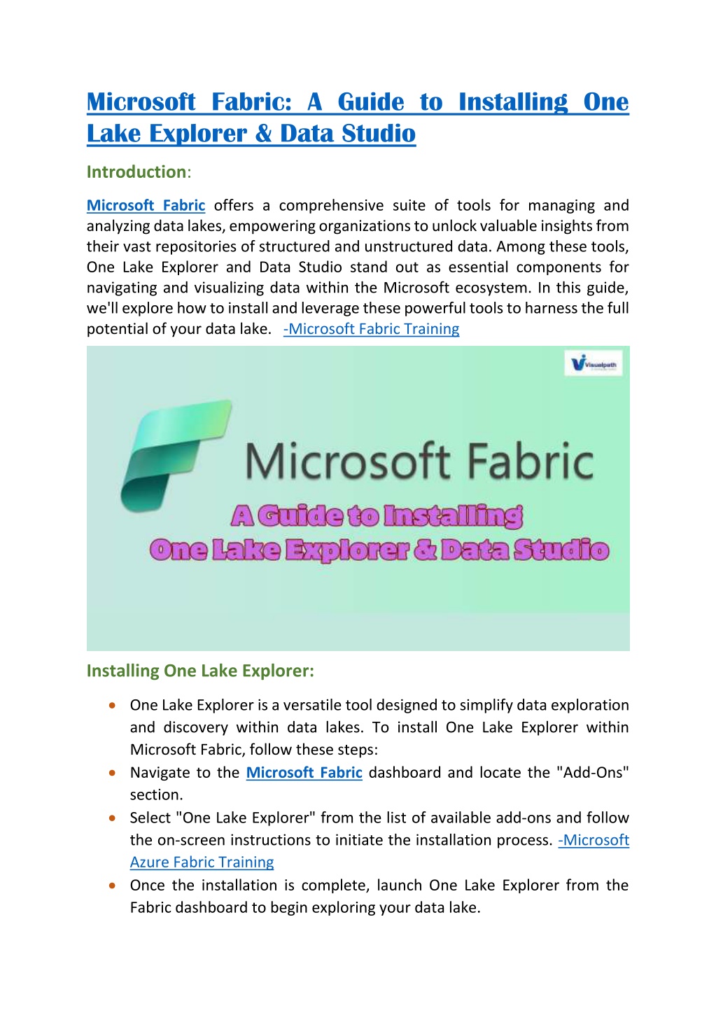 microsoft fabric a guide to installing one lake l.w