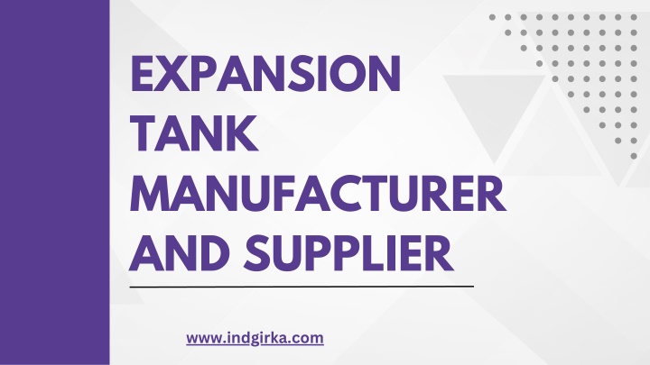 expansion tank manufacturer and supplier n.w