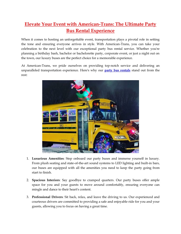 elevate your event with american trans n.w