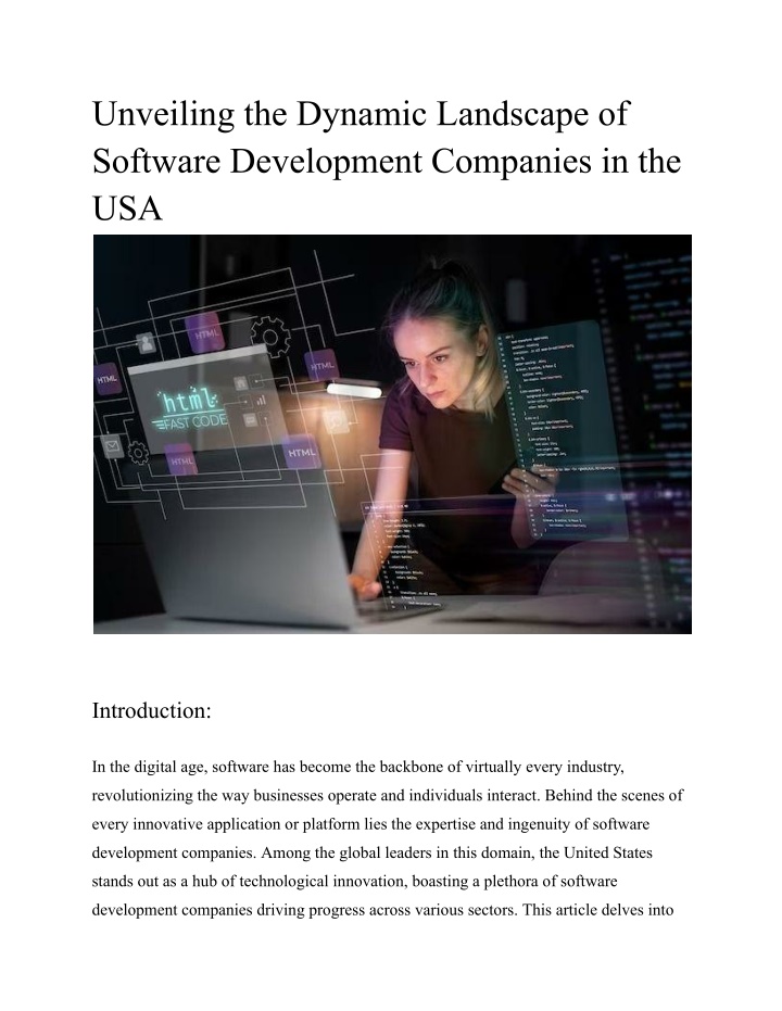 unveiling the dynamic landscape of software n.w