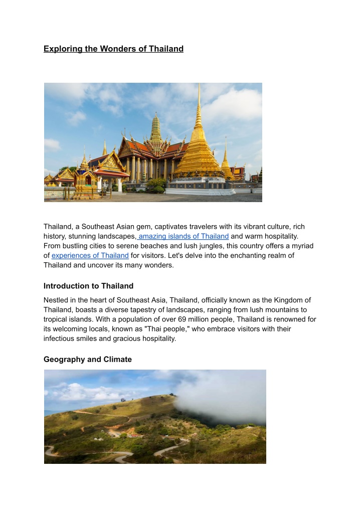 exploring the wonders of thailand n.w