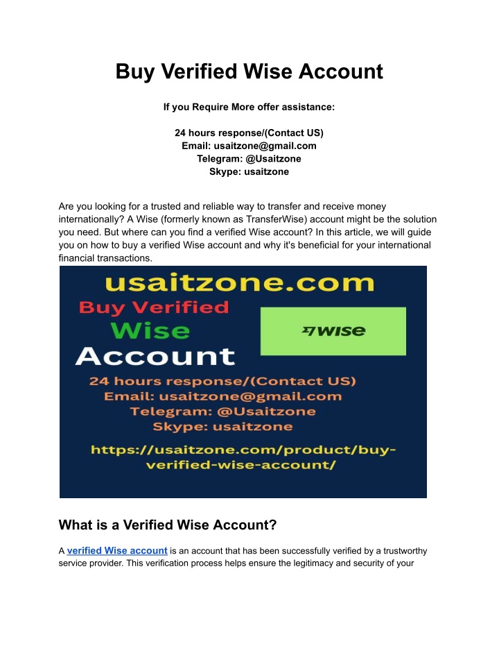 buy verified wise account n.w