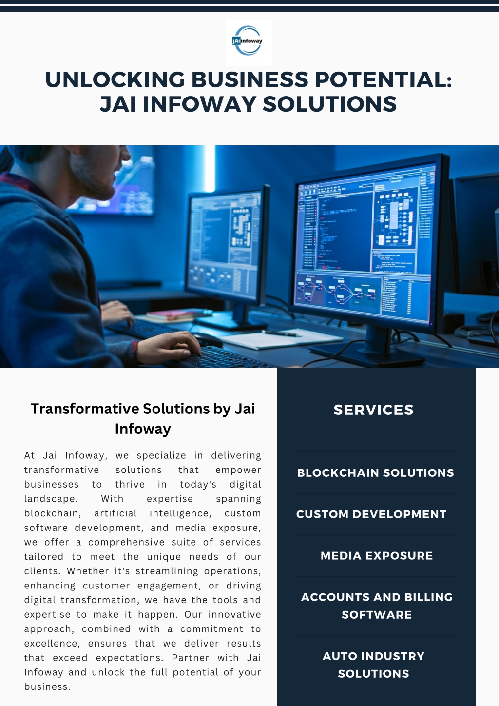 unlocking business potential jai infoway solutions l.w