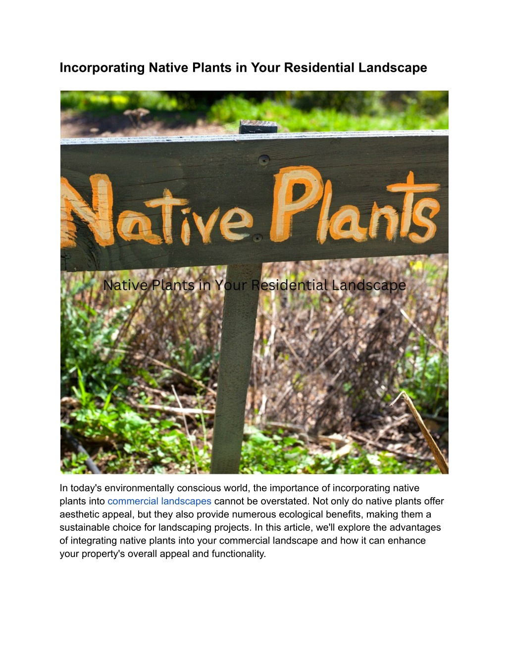 incorporating native plants in your residential l.w
