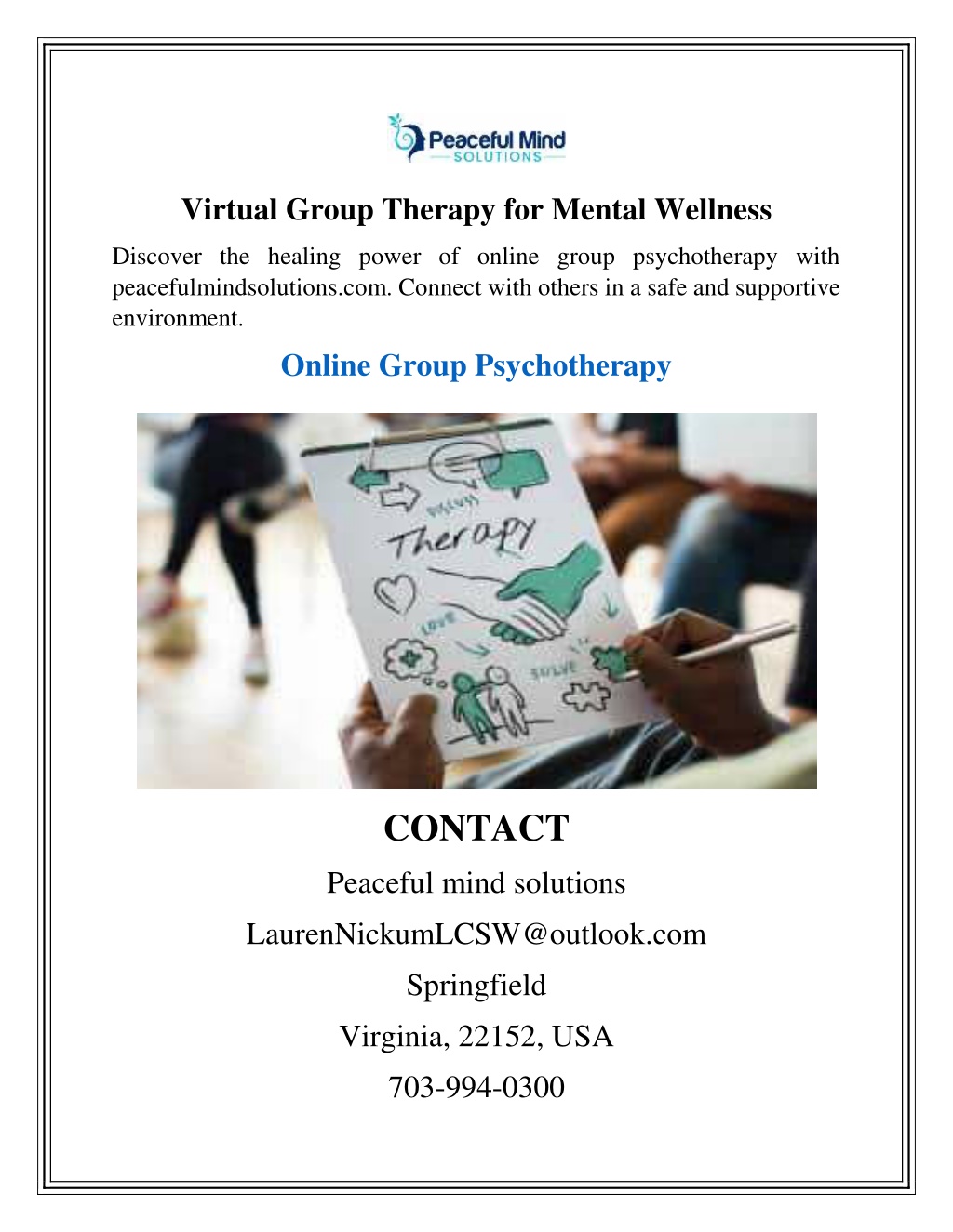 virtual group therapy for mental wellness l.w