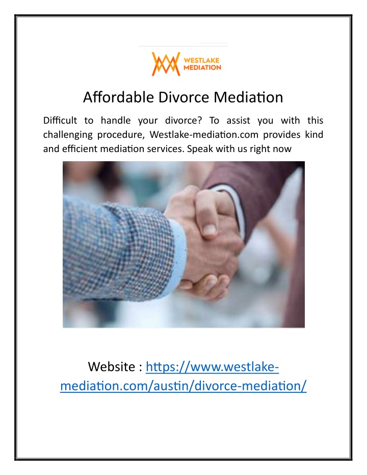 affordable divorce mediation n.w