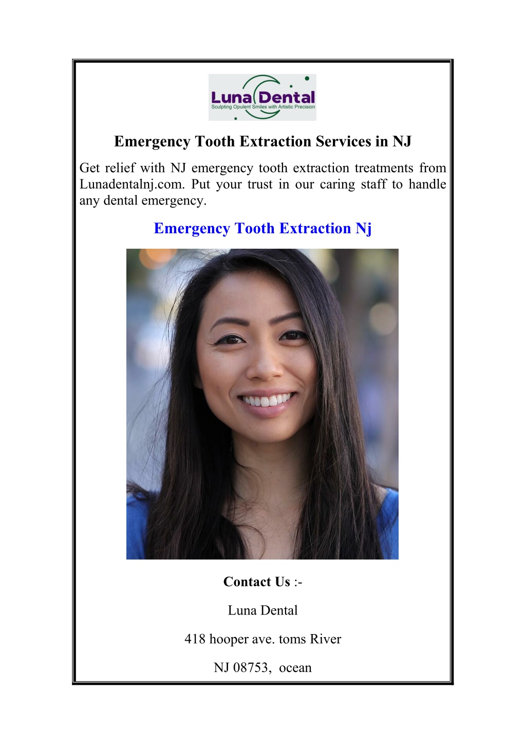emergency tooth extraction services in nj l.w
