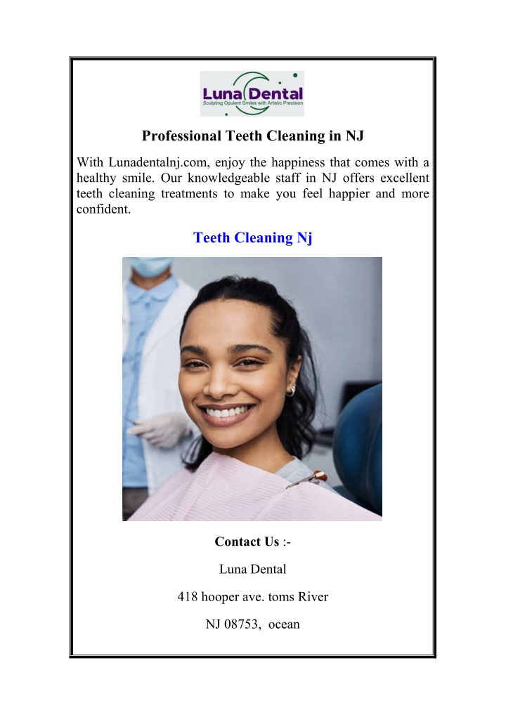 professional teeth cleaning in nj n.w