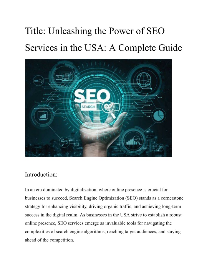 title unleashing the power of seo n.w
