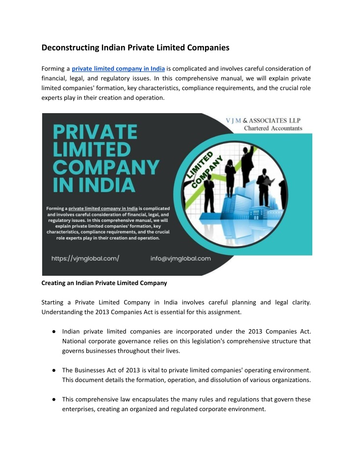 deconstructing indian private limited companies n.w