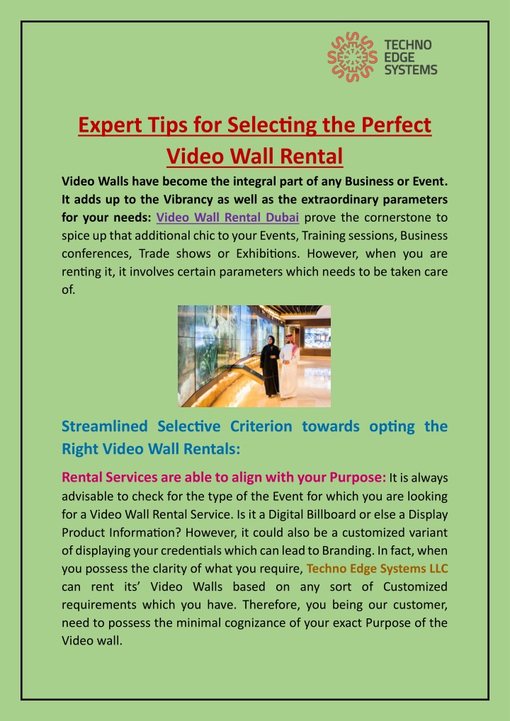 expert tips for selecting the perfect video wall n.w