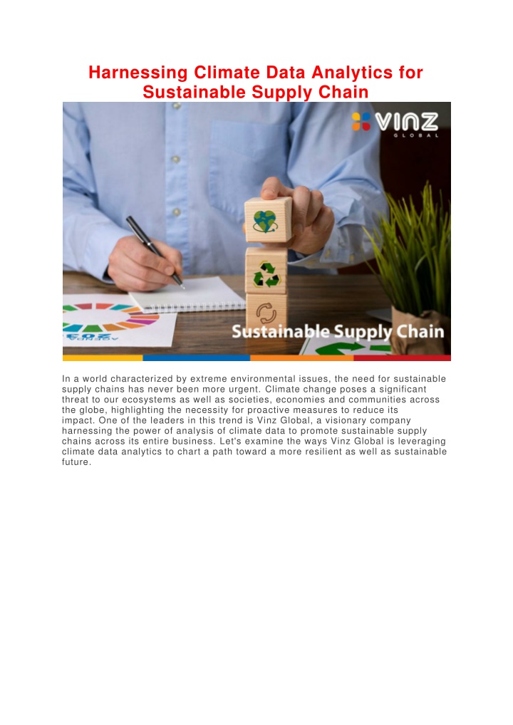 harnessing climate data analytics for sustainable n.w