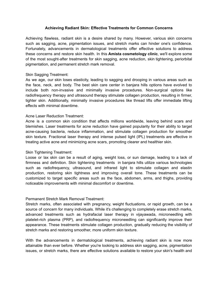 achieving radiant skin effective treatments n.w