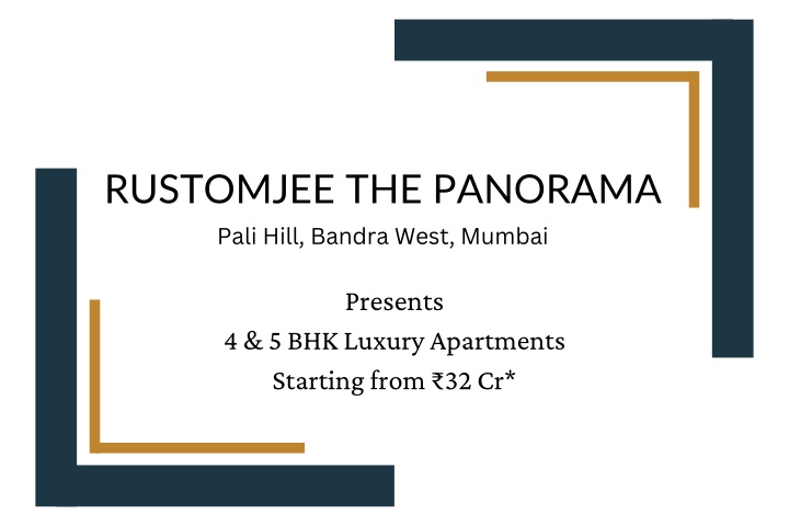 rustomjee the panorama pali hill bandra west n.w