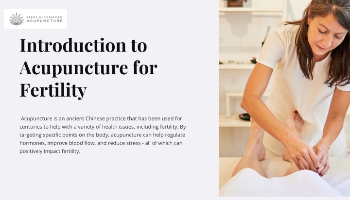 introduction to acupuncture for fertility n.w