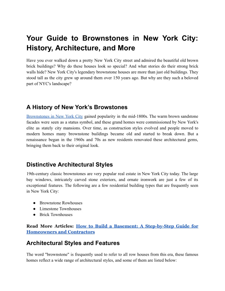 your guide to brownstones in new york city n.w
