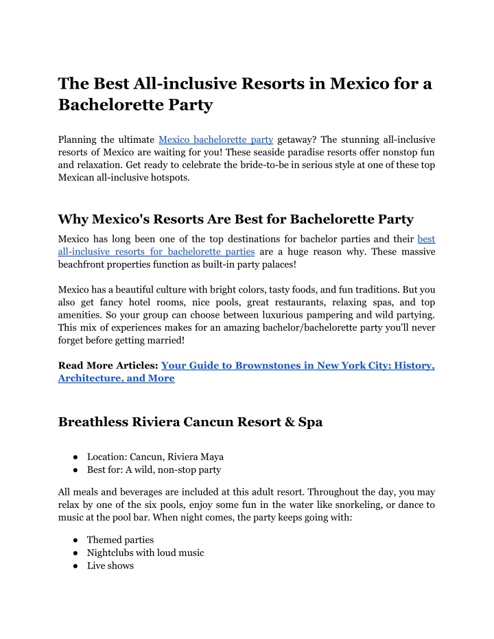 the best all inclusive resorts in mexico n.w