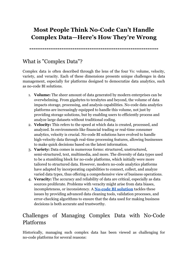most people think no code can t handle complex n.w