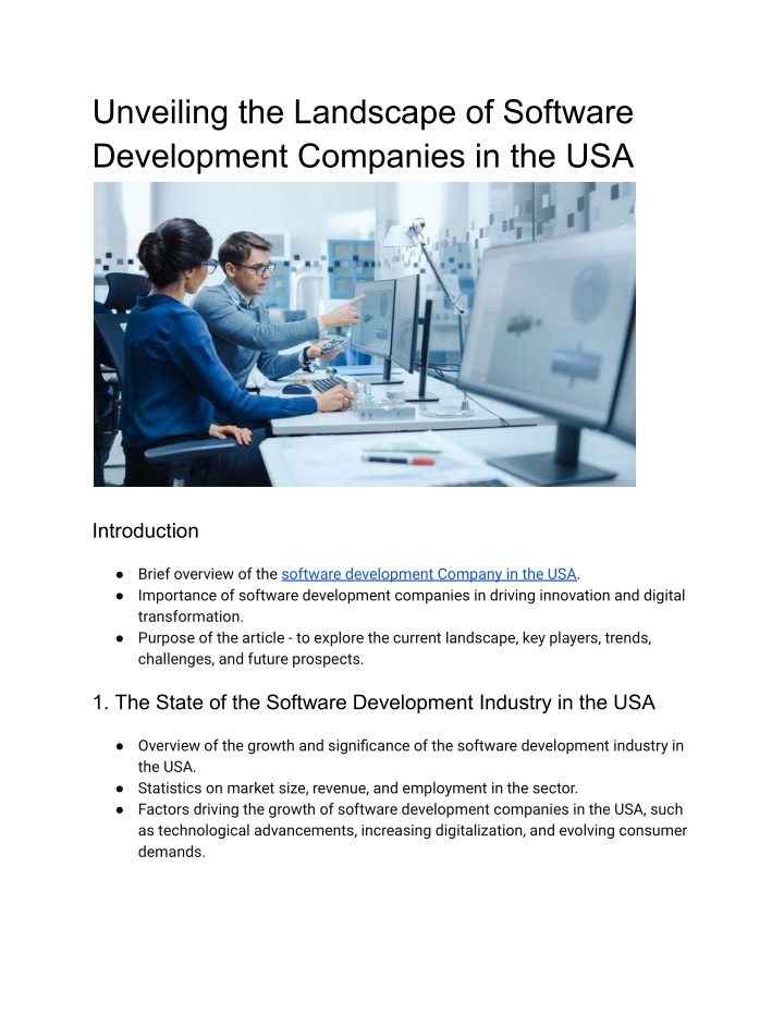 unveiling the landscape of software development n.w