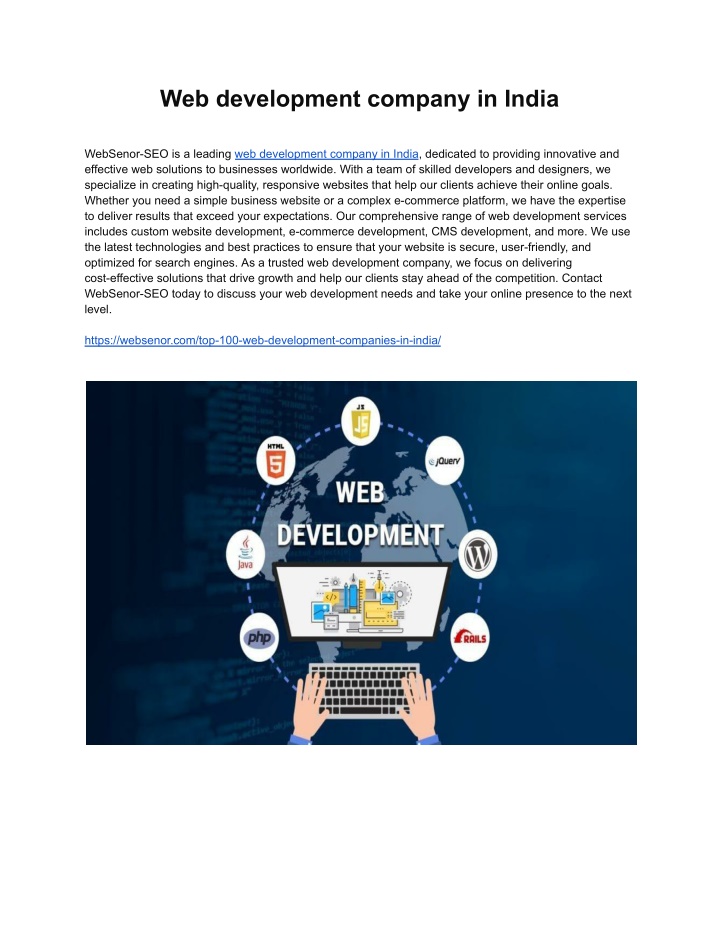 web development company in india n.w