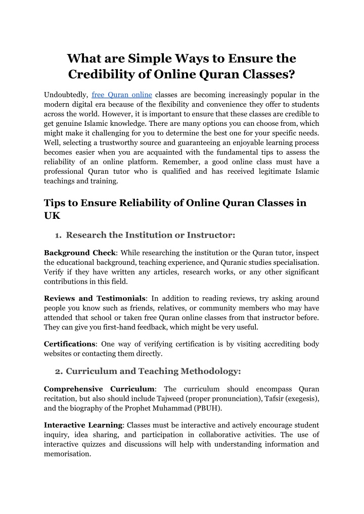 what are simple ways to ensure the credibility n.w