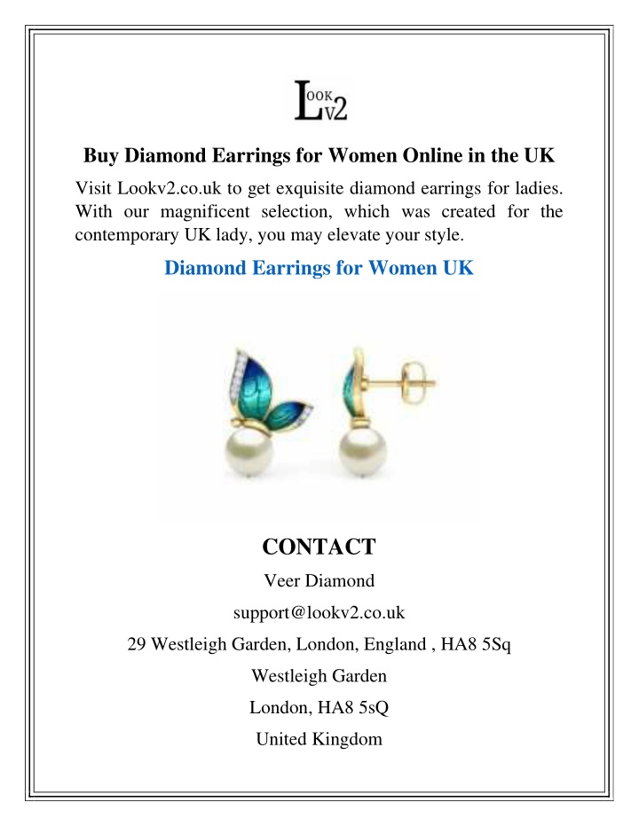 buy diamond earrings for women online in the uk n.w