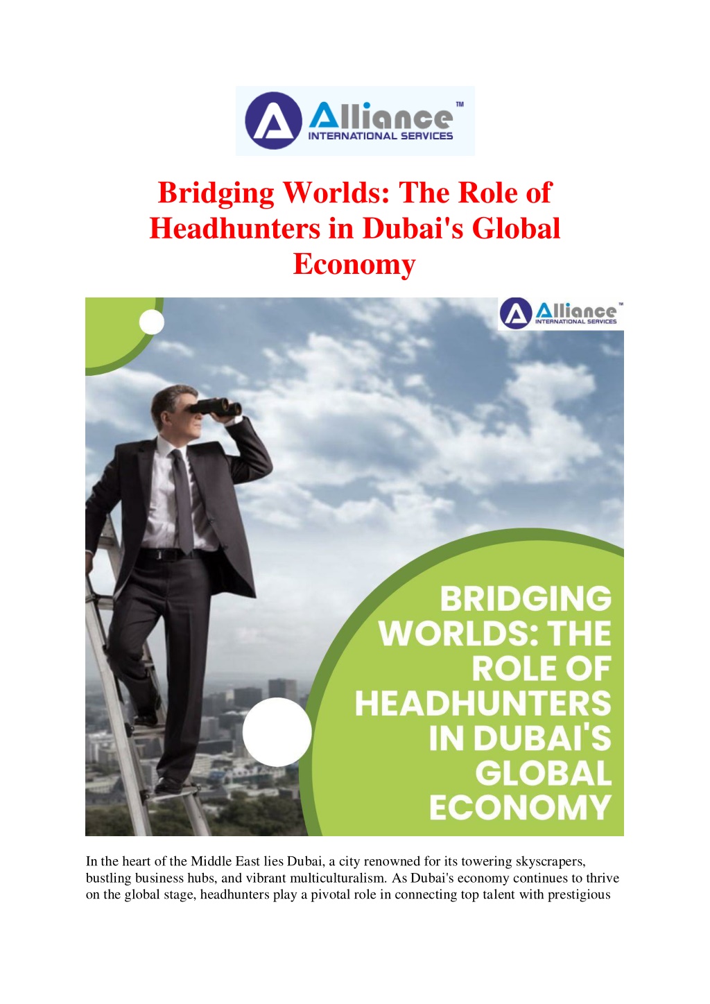bridging worlds the role of headhunters in dubai l.w