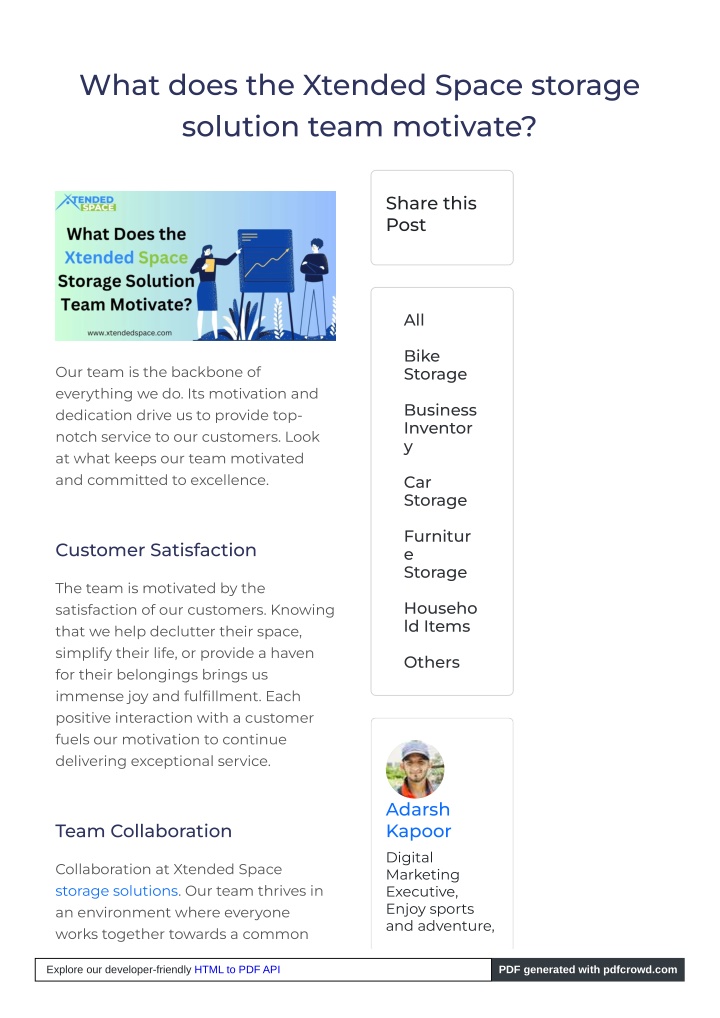 what does the xtended space storage solution team n.w