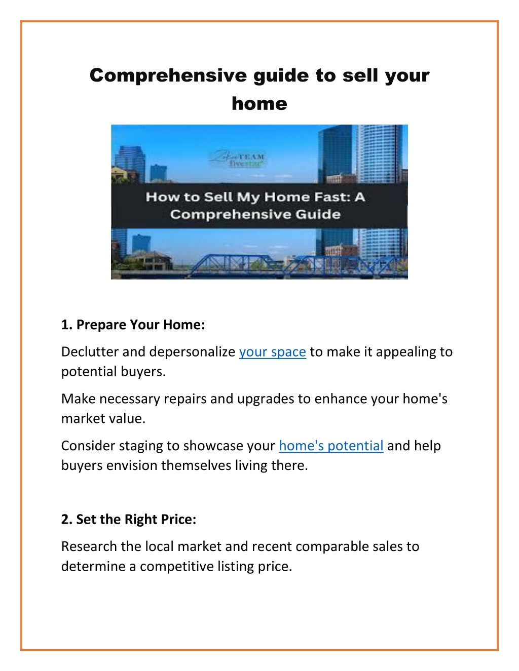 comprehensive guide to sell your home l.w