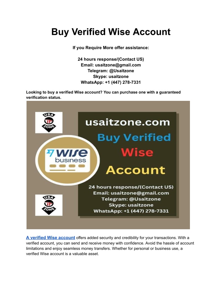 buy verified wise account n.w