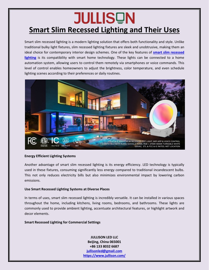 smart slim recessed lighting and their uses n.w
