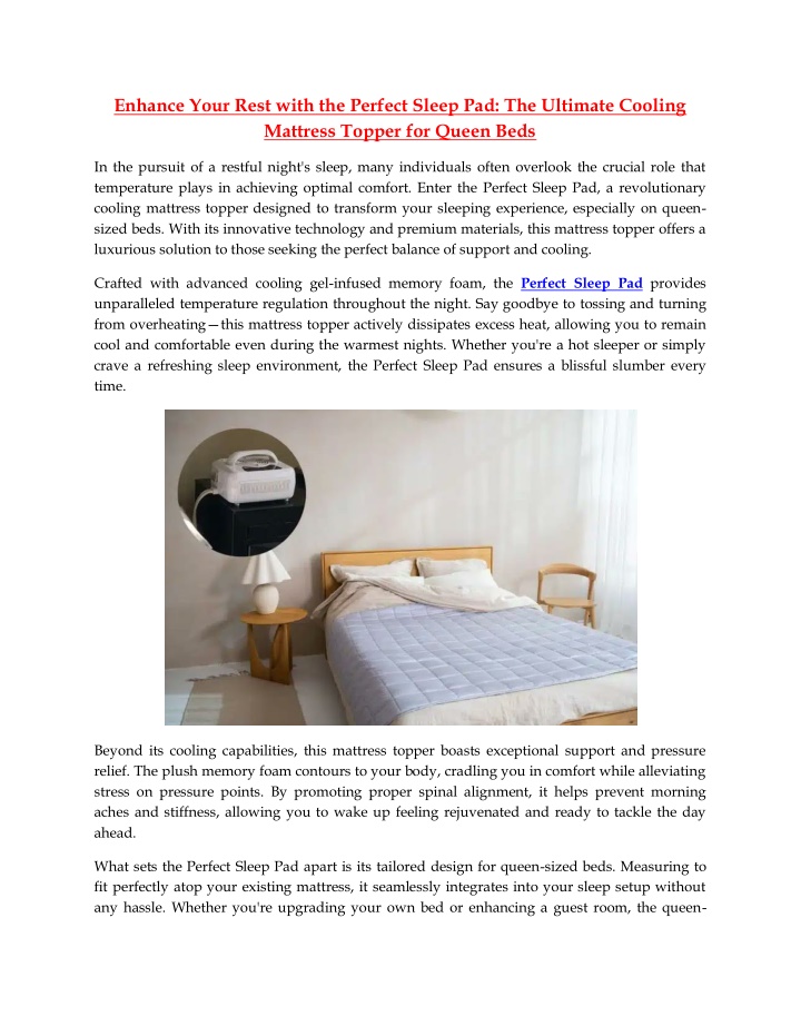 enhance your rest with the perfect sleep n.w