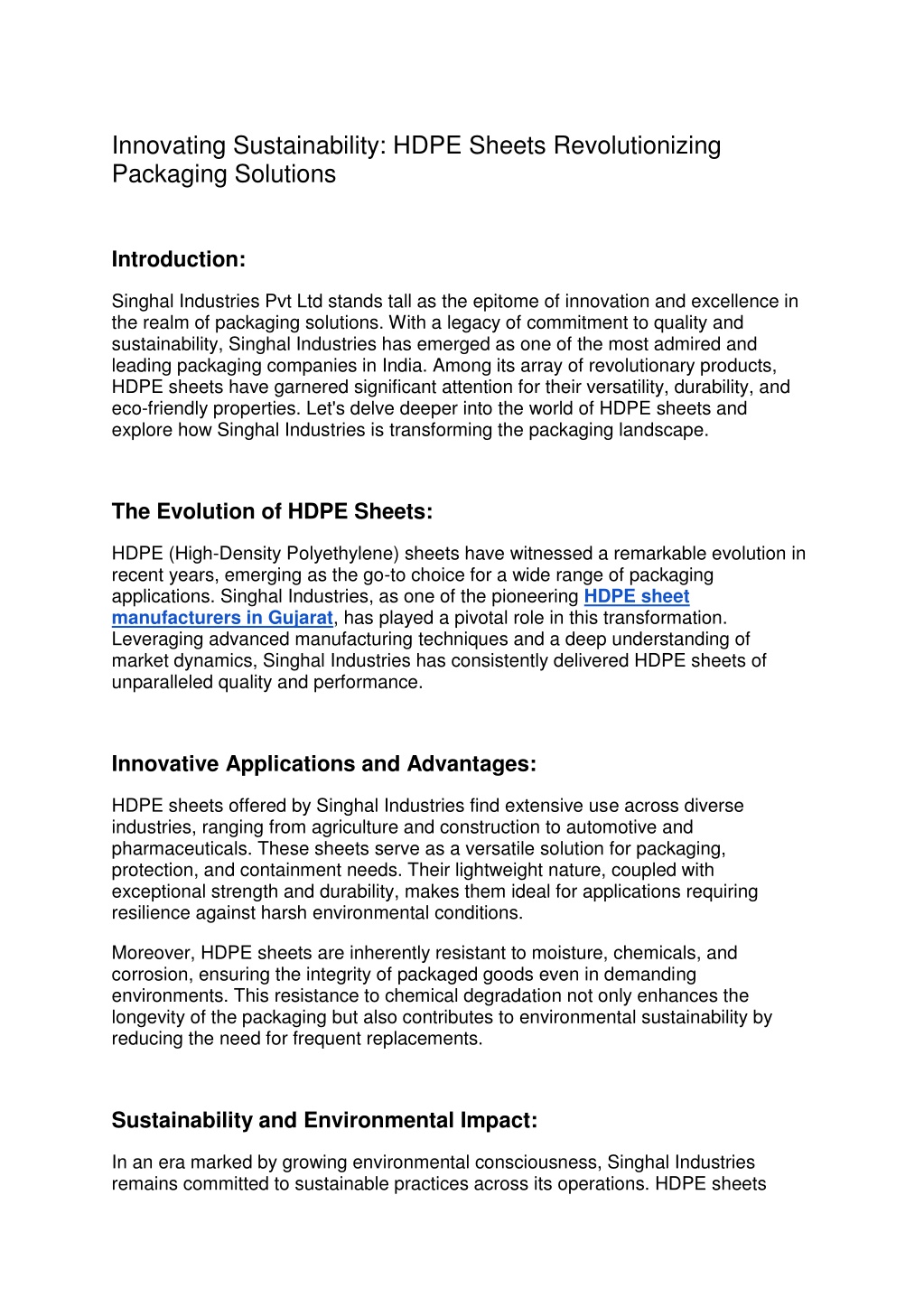 innovating sustainability hdpe sheets l.w