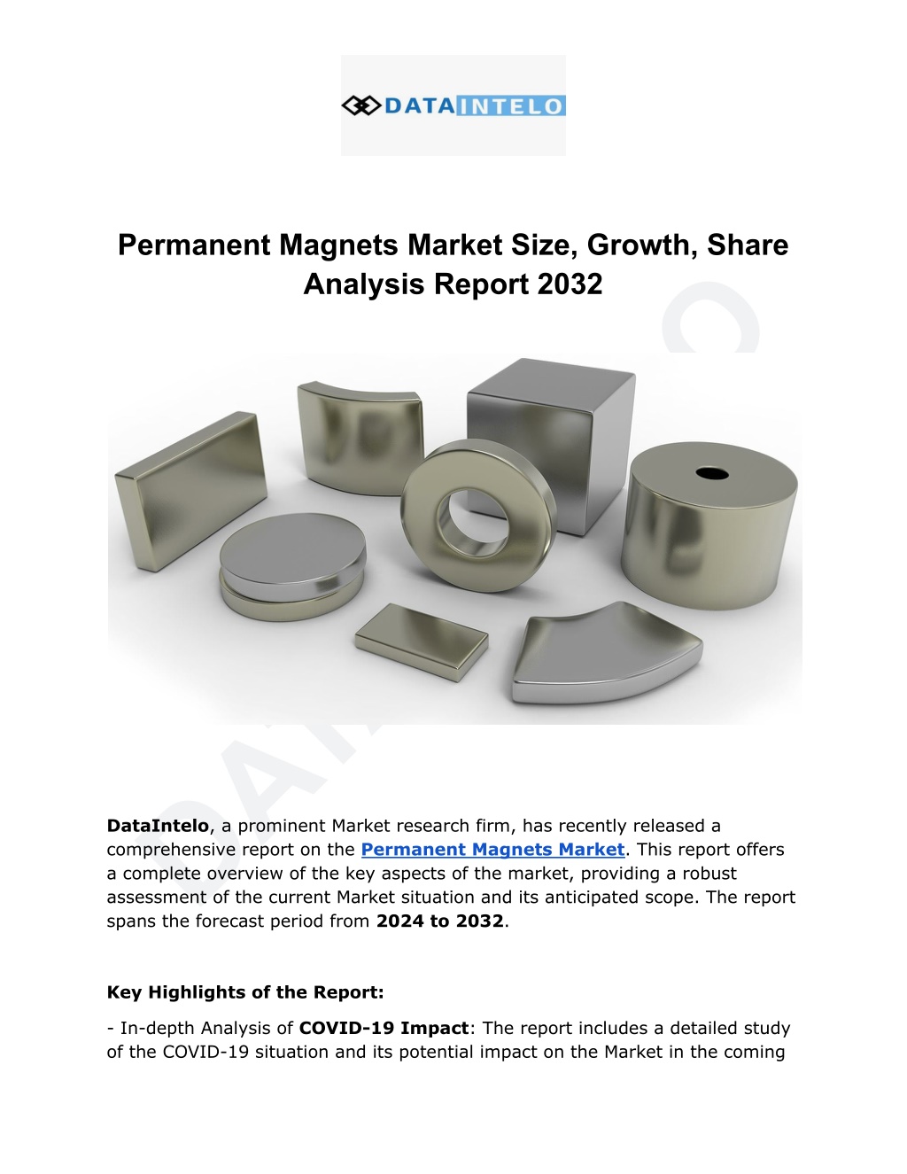 permanent magnets market size growth share l.w