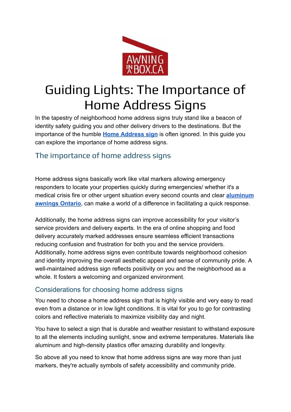 guiding lights the importance of home address l.w