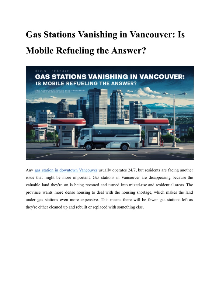gas stations vanishing in vancouver is n.w