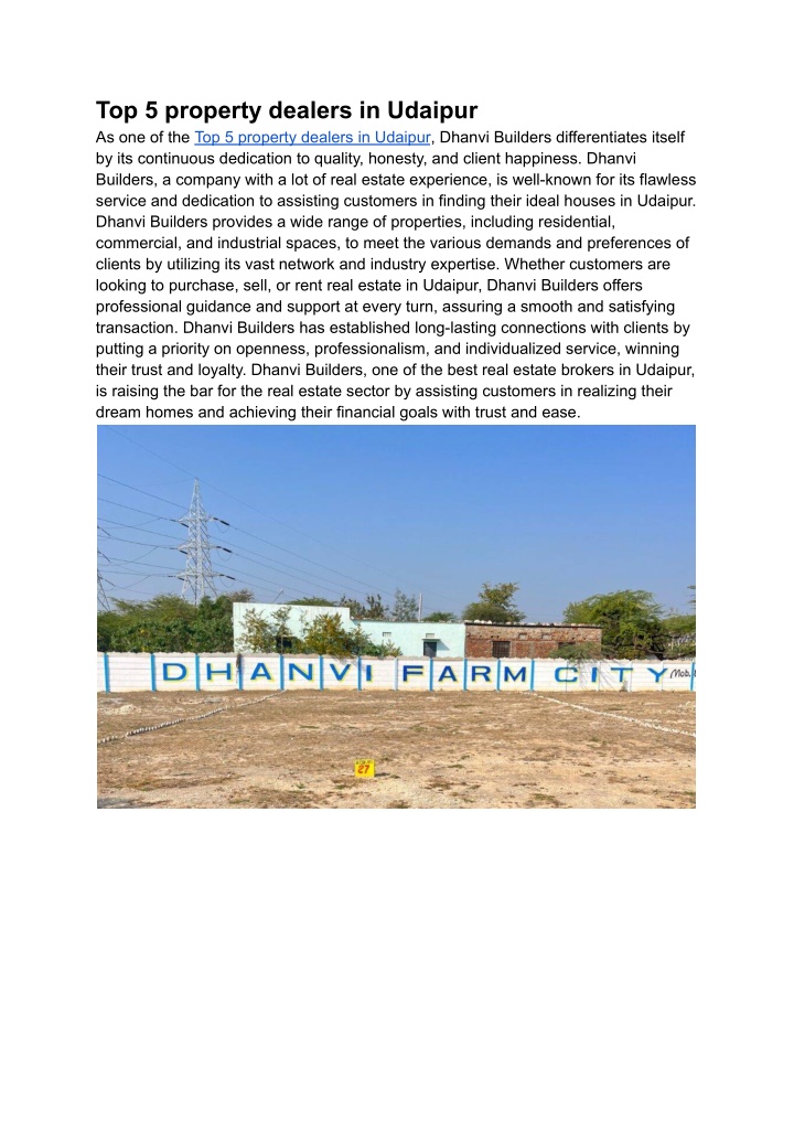 top 5 property dealers in udaipur n.w
