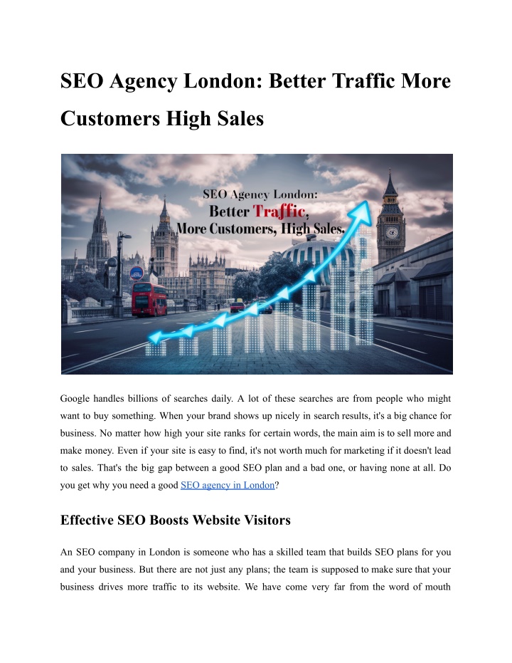 seo agency london better traffic more n.w