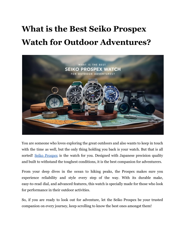 what is the best seiko prospex n.w