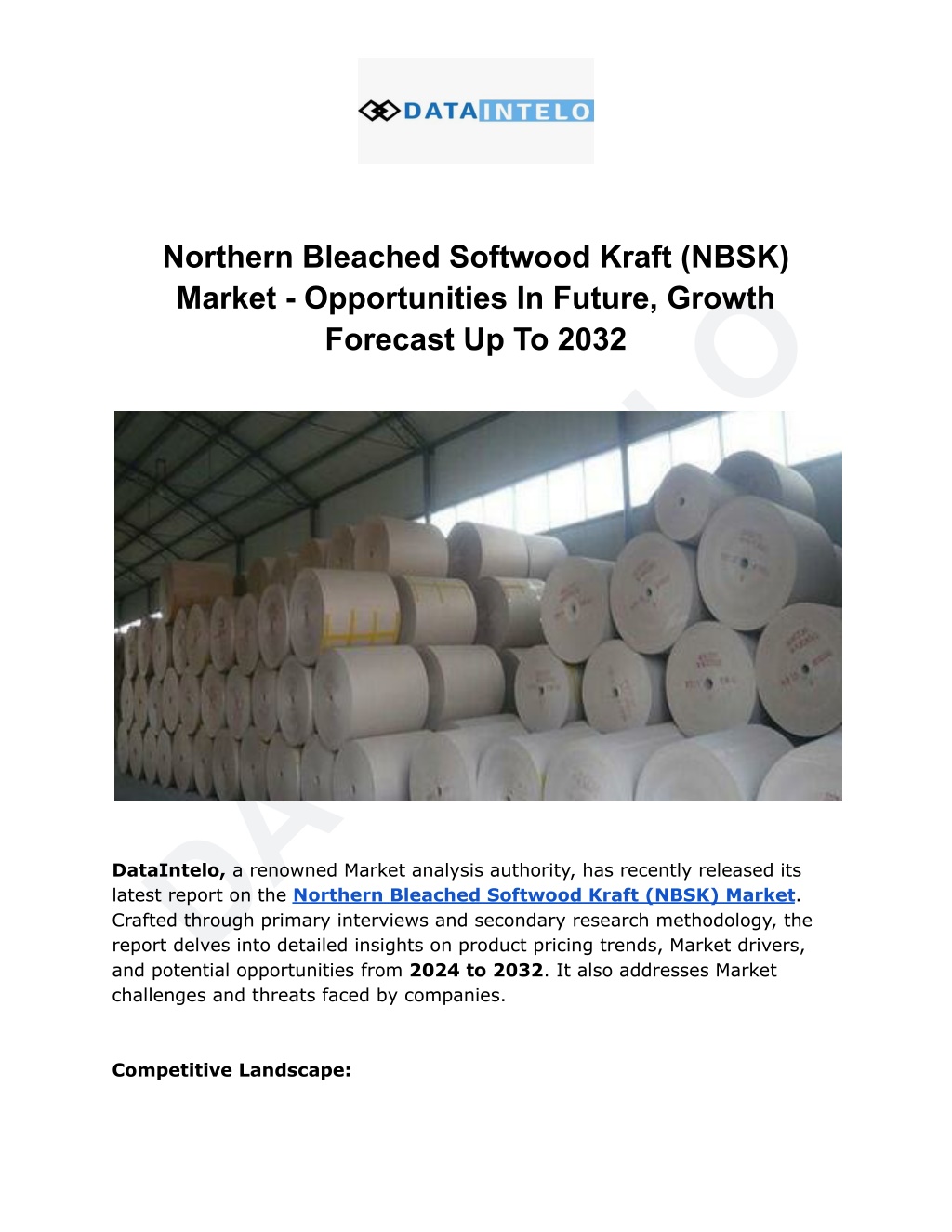 northern bleached softwood kraft nbsk market l.w