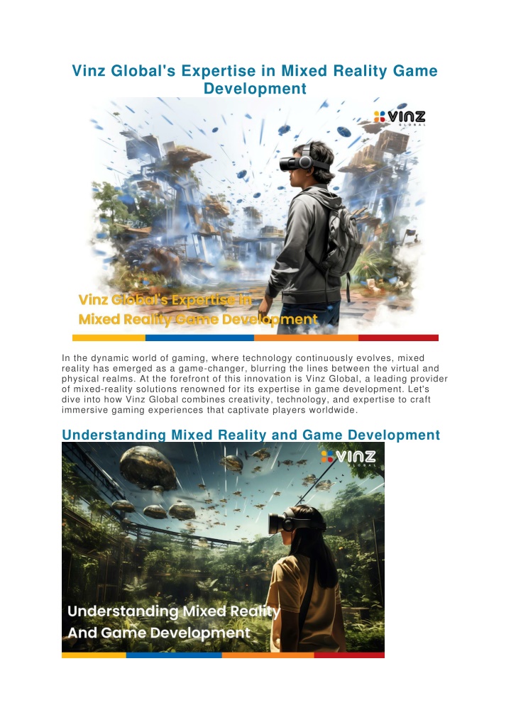 vinz global s expertise in mixed reality game n.w