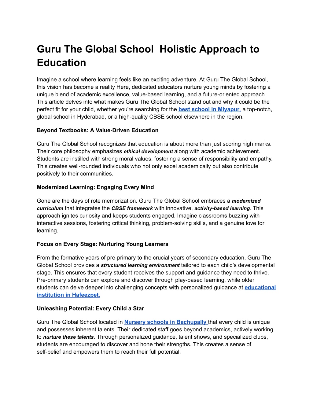 guru the global school holistic approach l.w