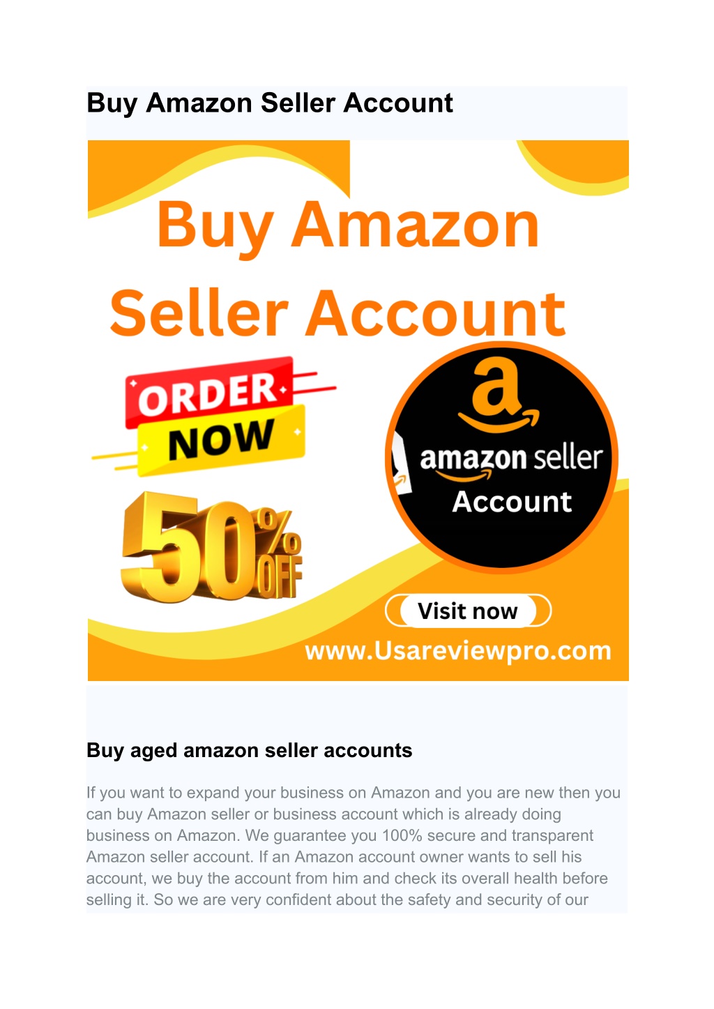 buy amazon seller account l.w